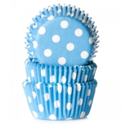 Formas Mini Cupcakes Azul Claro Bolinhas